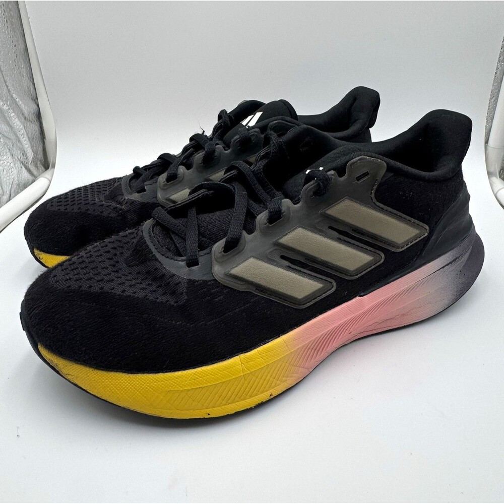 adidas Unisex Kids Running Athletic Shoes Black/Yellow/Pink US 4.5